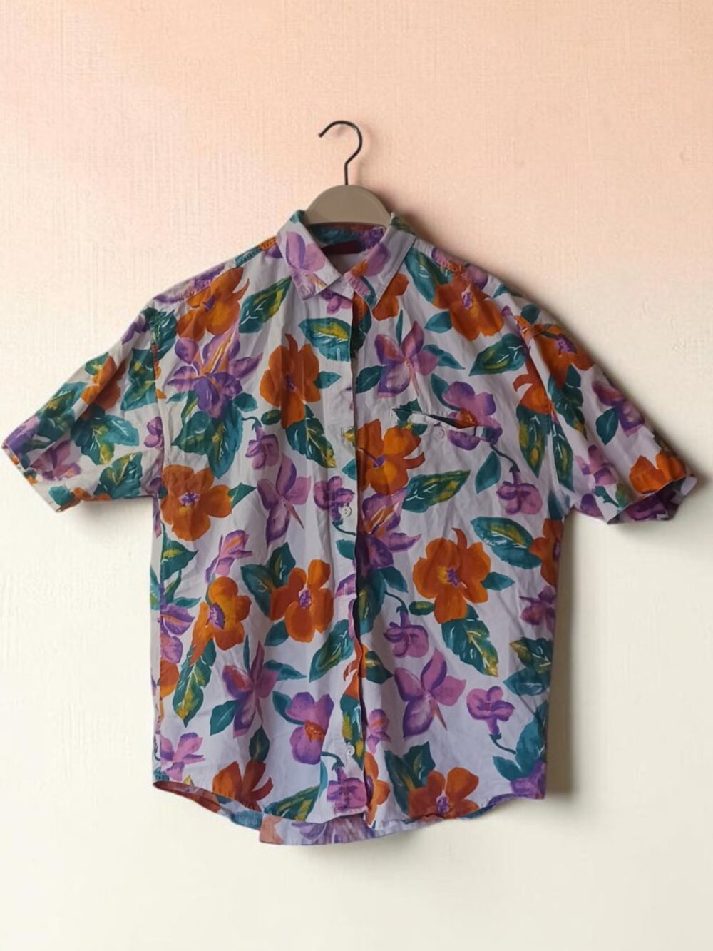 Vintage Benefit Collection Floral Button-Up Shirt Size Medium Women's Tropical C